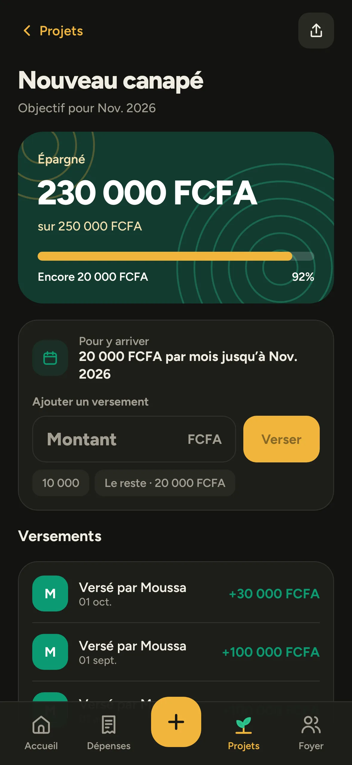 Détail d'un projet